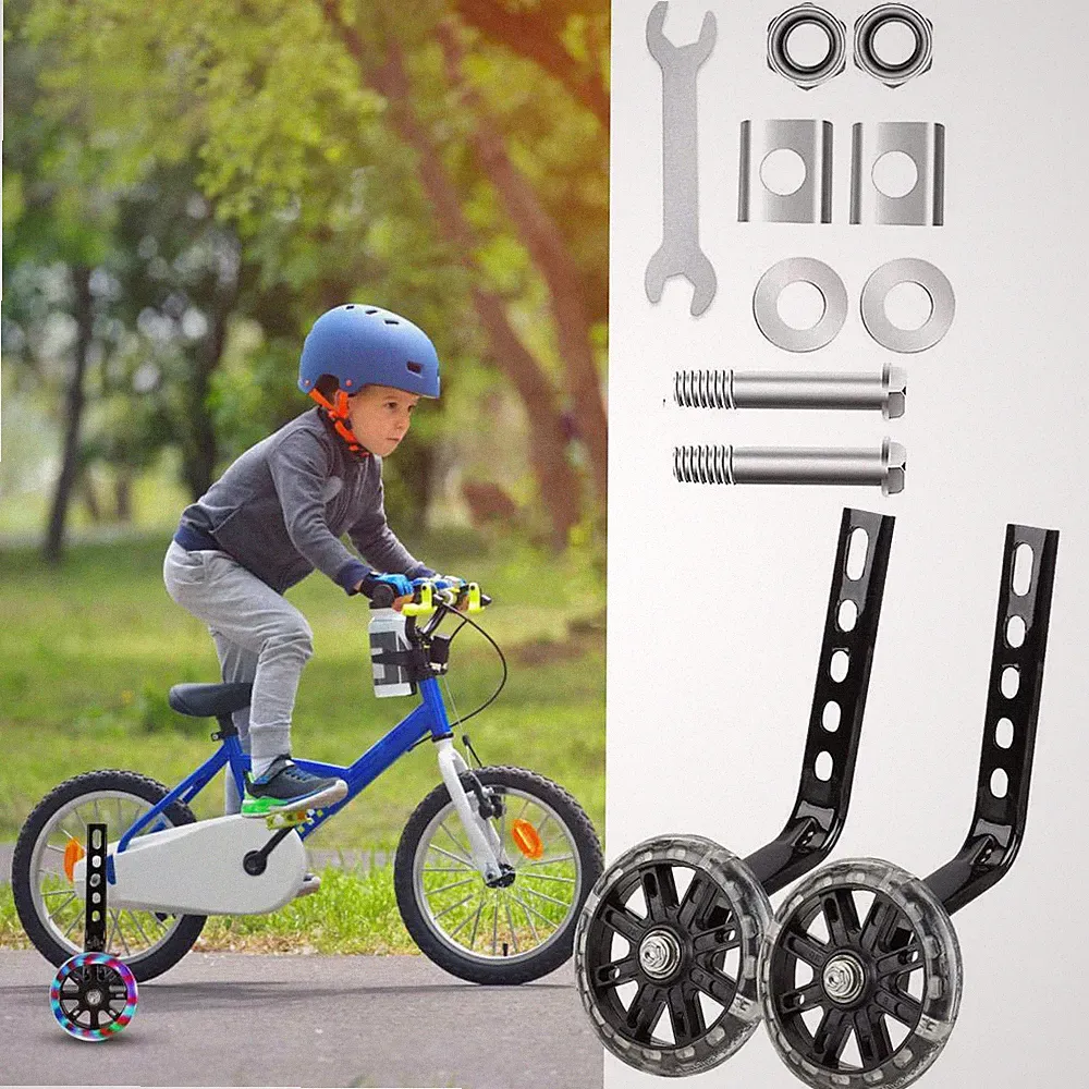 1 pair Training Wheels bike for 12/14/16/18/20Inch bike with Flash Light Wheel