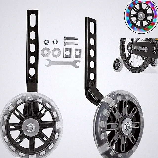1Pair Training Wheels bike fit 12/14/16/18/20Inch bike with Flash Light Wheel
