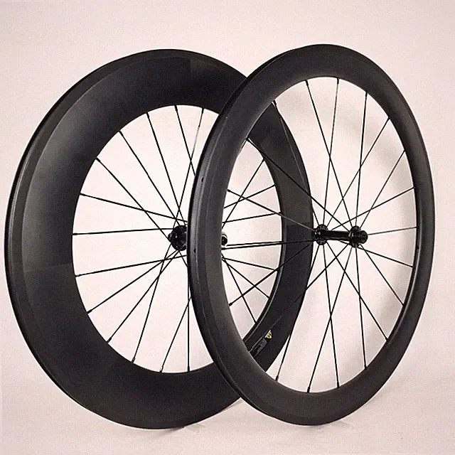 700C Carbon Clincher Mixed Wheelset for Road Race Training Bicycle 23x50/88mm