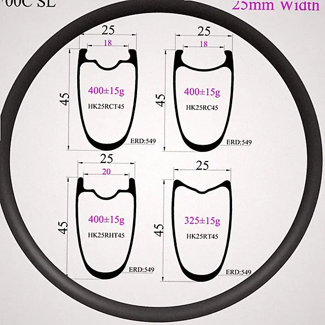 700C Carbon Road/Triathlon/TT/XC/Track Bike Rim Tubeless Clincher Tubular