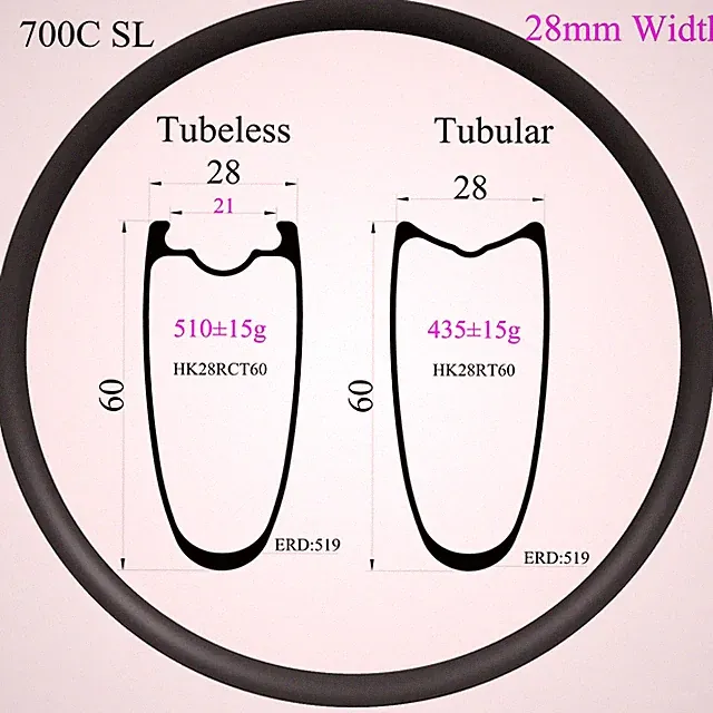 700C Gravel Bike Carbon Rim Tubeless Clincher Tubular Road/Track Bicycle Wheel