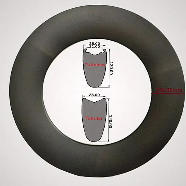 700C Road Track Fixed Gear TT Bicycle Wheels Tubeless Disc/V Brake Carbon Rims