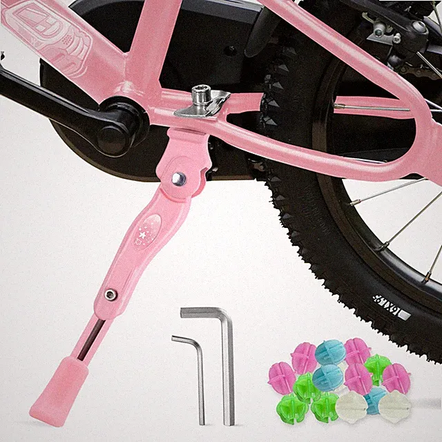 Adjustable Bike Kickstand for 1620 Inch Wheels, Aluminum Alloy, Pink