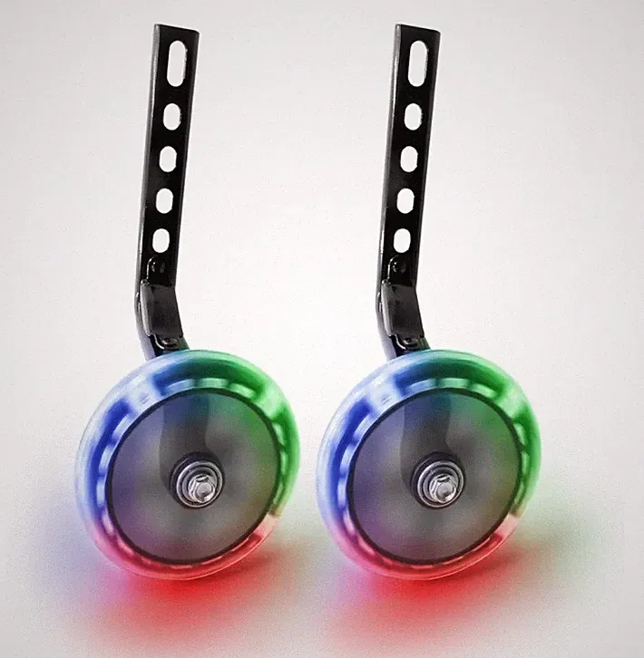 Bicycle Training Wheels - Multicolored LED Light Training Wheels for Kids