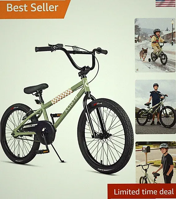 BMX Style Kids Bike with Training Wheels - 12 to 20 Inch Sizes for Safe Riding