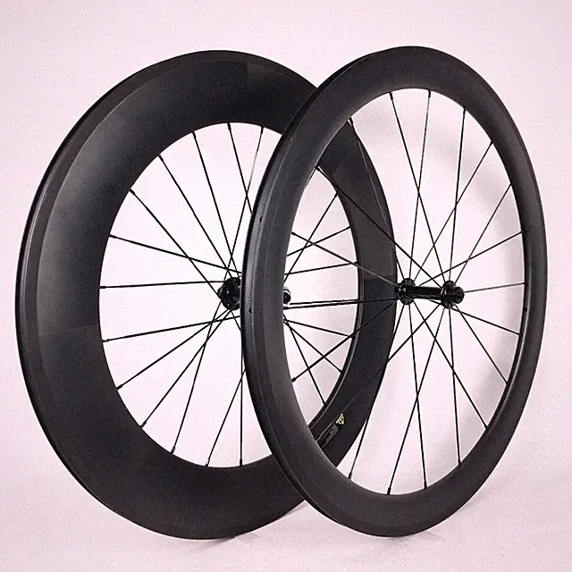 Carbon Fiber Clincher Bicycle Wheels 700C Road Race Training Bike Wheelset 24H