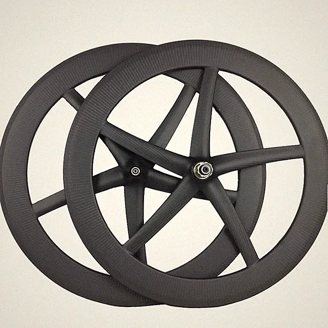Carbon Starfish 5 Spokes Wheelset for Track Road Racing/training Triathlon Bike