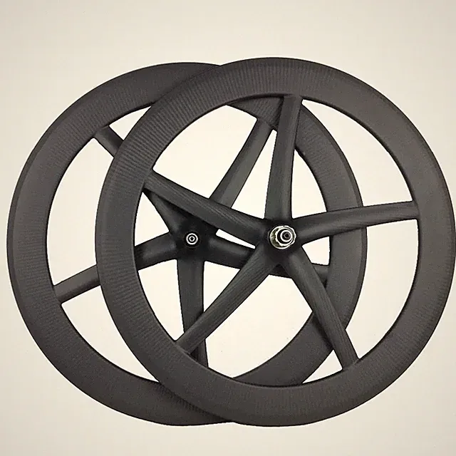 Carbon Track Bike Wheelset Integrated 5 Spoke Road Racing/Training Triathlon