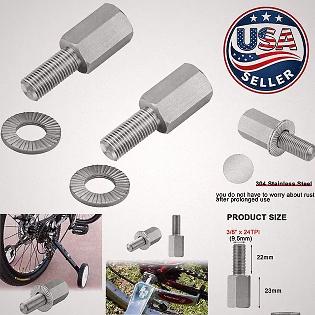 Durable 304 Stainless Steel Training Wheel Extenders for Kids Bikes 12-26"
