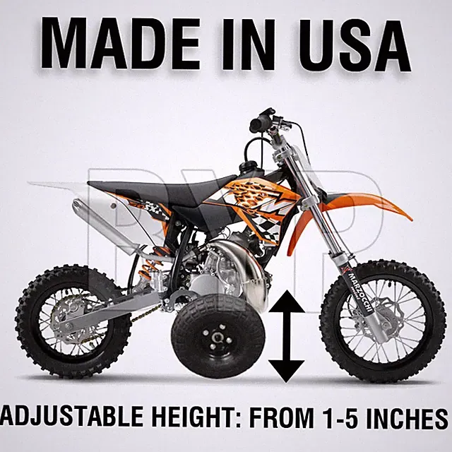 KTM 50 Dirt Bike Training Wheels - Mini Adventure KTM50 Motorcycle Wheels - USA