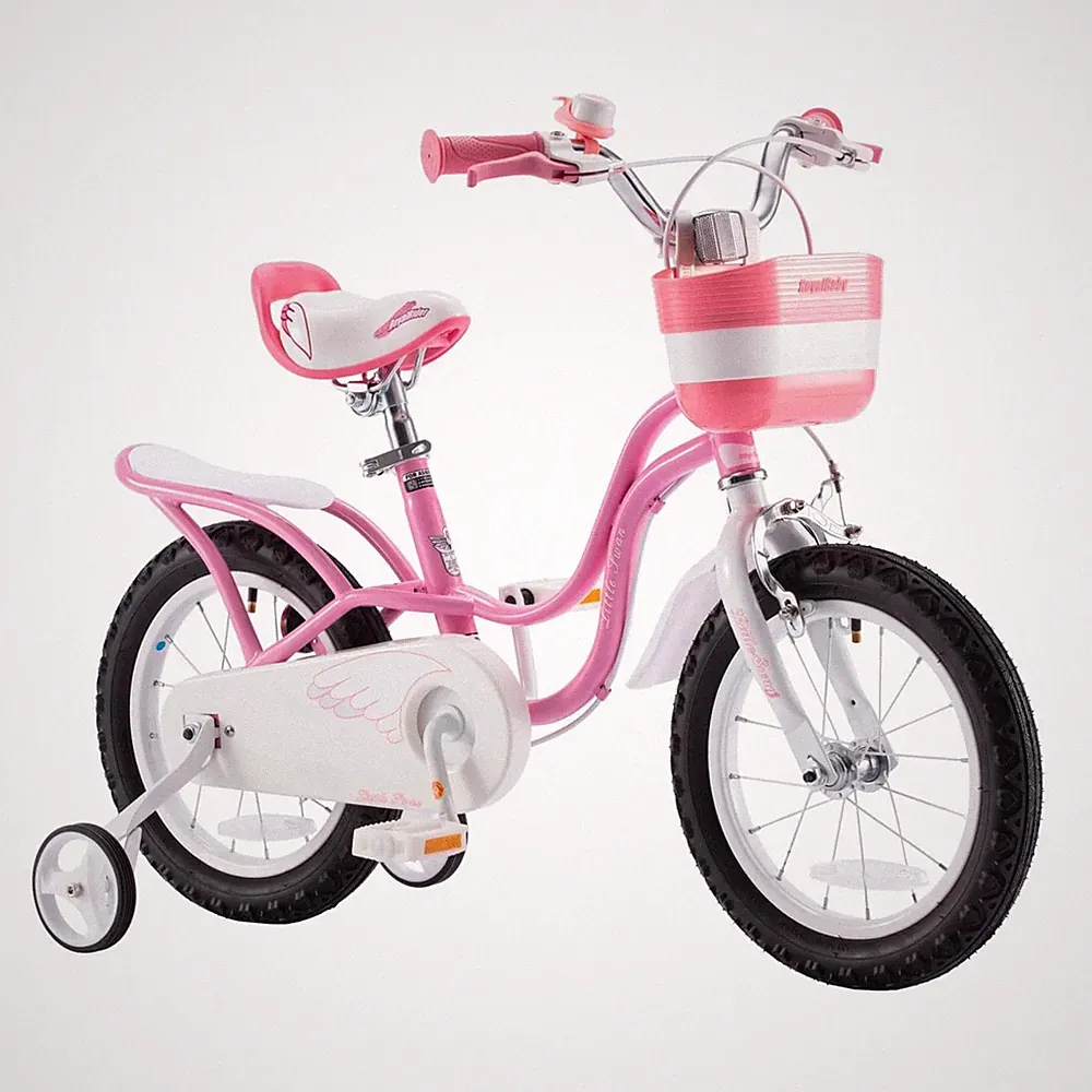 RoyalBaby Little Swan 16" Carbon Steel Kids Bicycle with Dual Hand Brakes, Pink