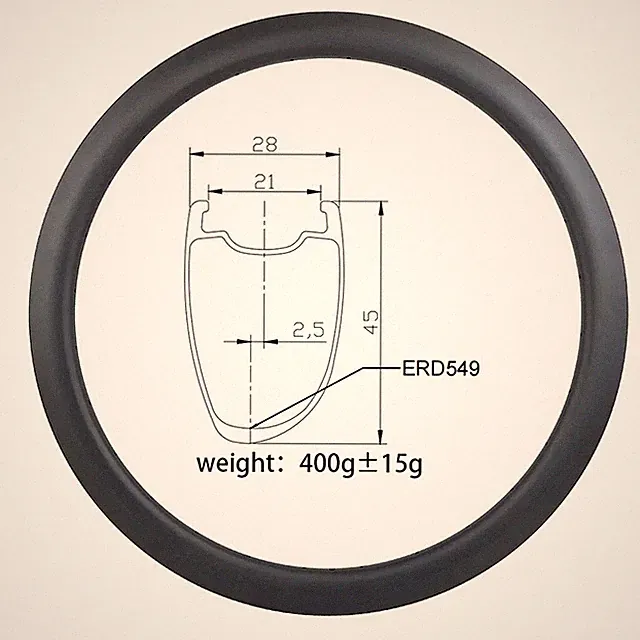 Ultra-Light 700C Asymmetric Carbon Road Bicycle Rims 28mm Width Tubeless Wheels