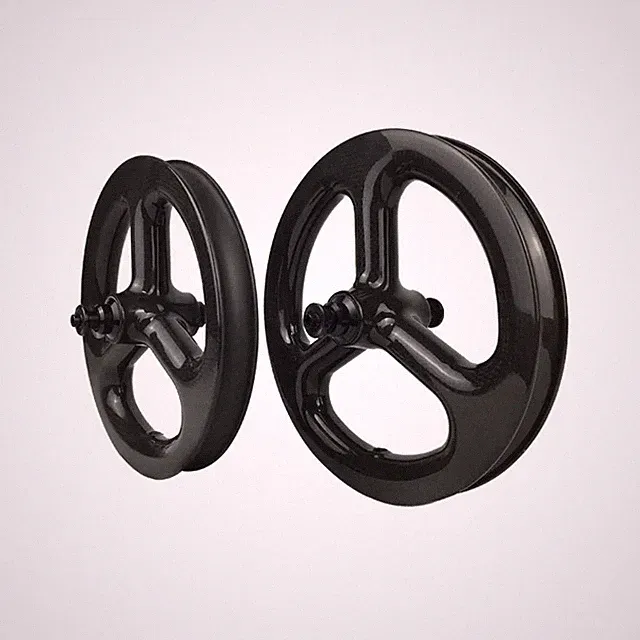 Ultralight 12 Inch Carbon 3 Spokes Wheels Kid's Training Bike Clincher Wheelset